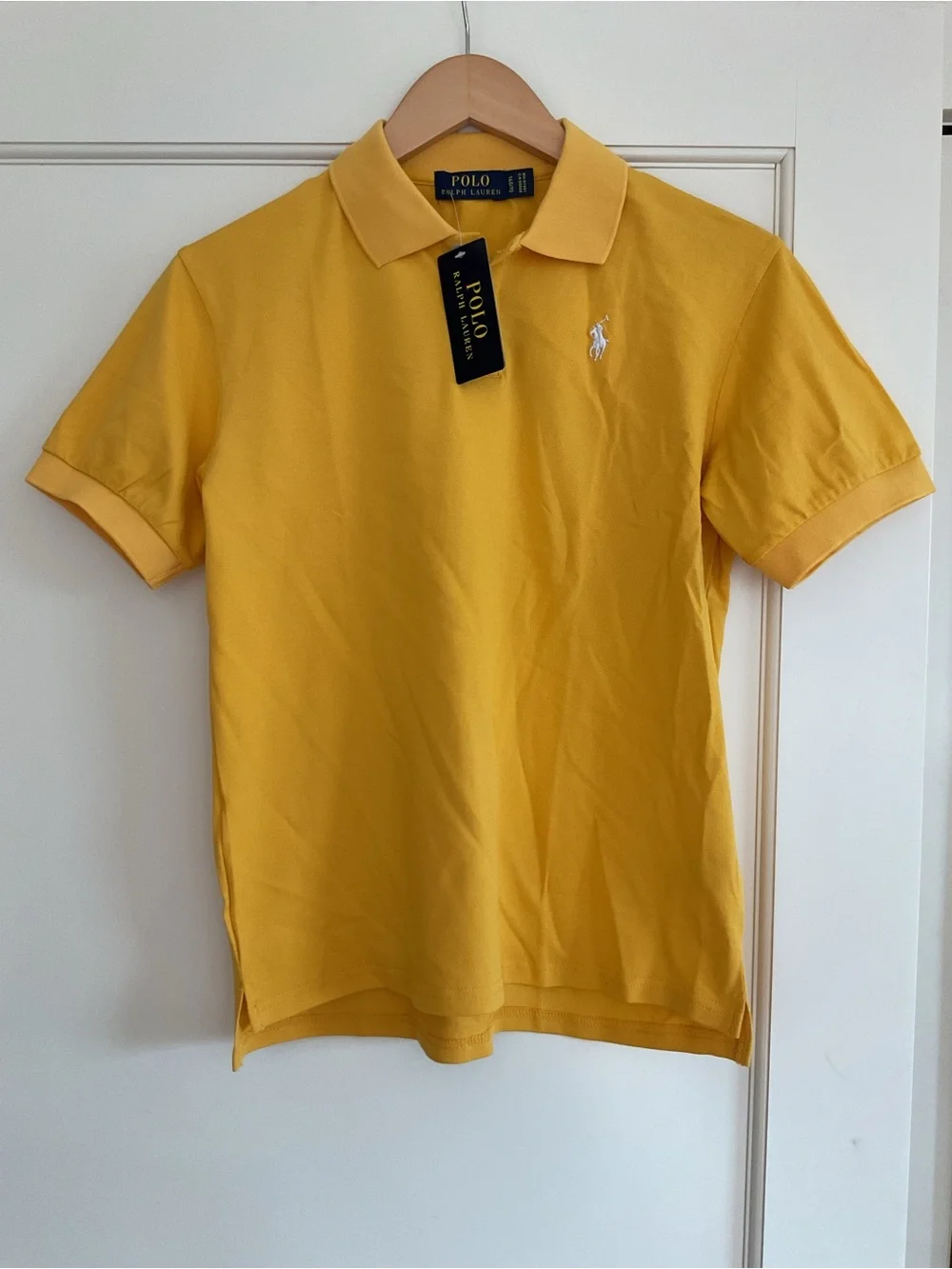 New Polo by Ralph Lauren Yellow Short-Sleeve Cotton Polo Shirt size 12-14 yr